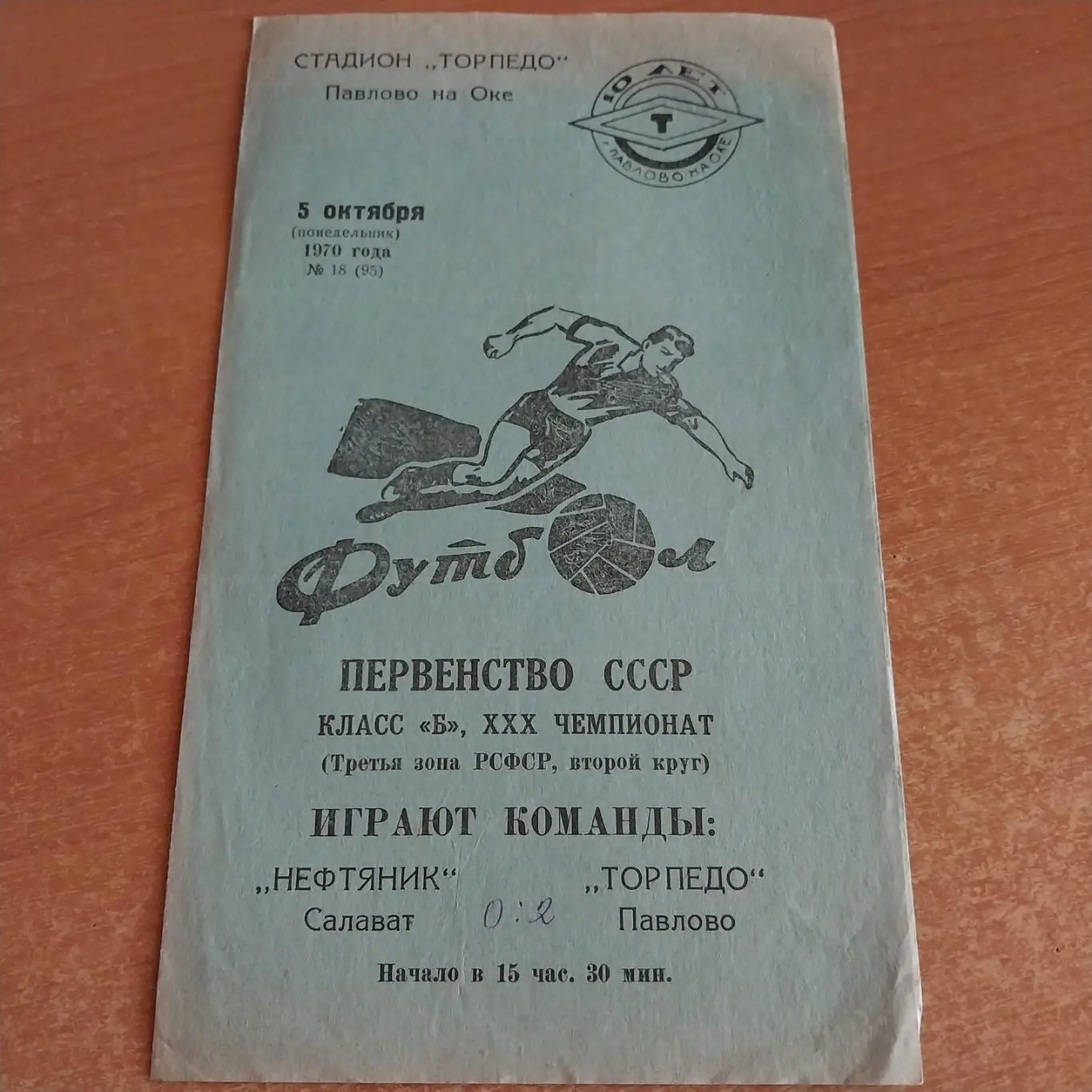 Торпедо (Павлово) - Нефтяник (Салават) 05.10.1970