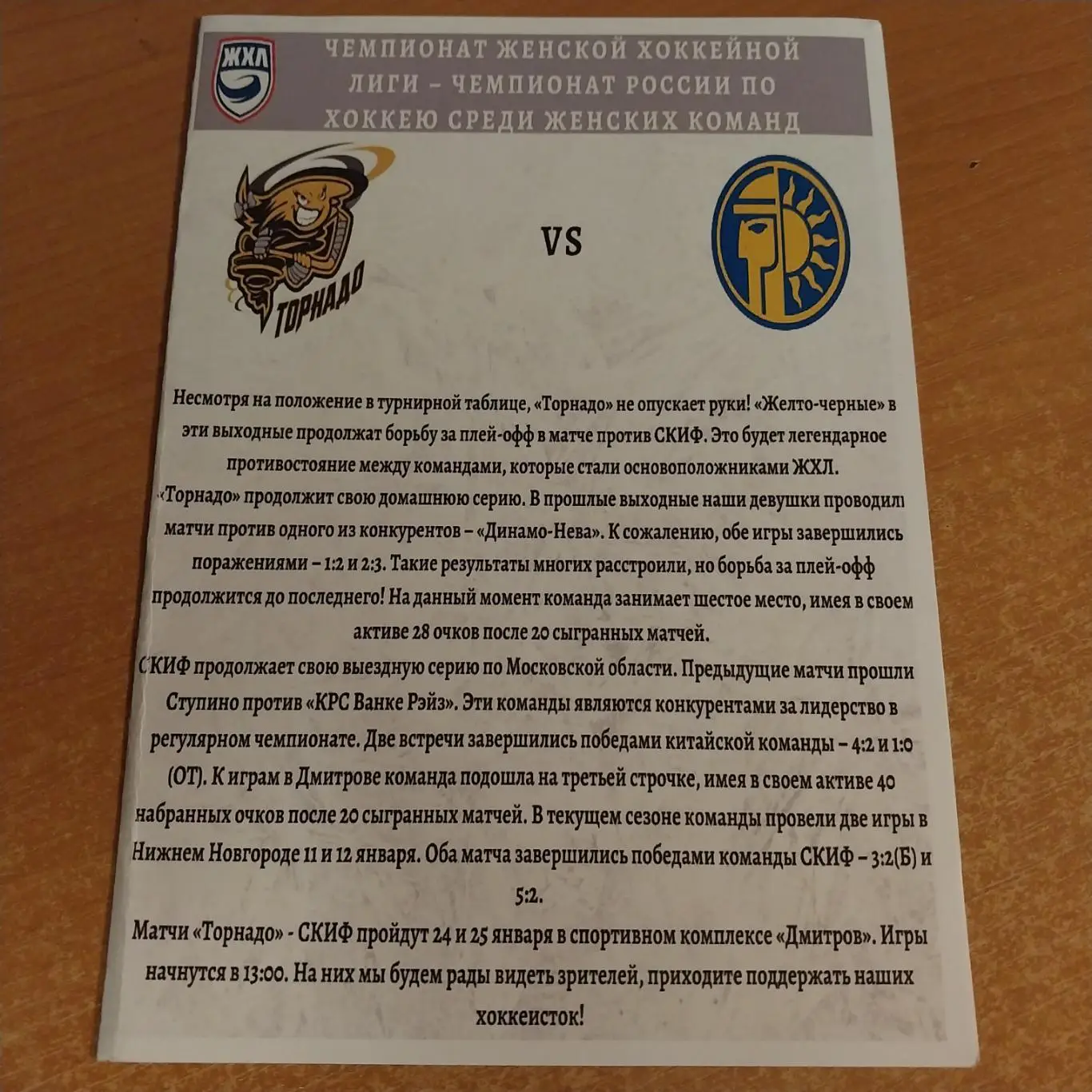 Торнадо (Московск.обл.) - СКИФ (Нижний Новгород) 24/25.01.2021