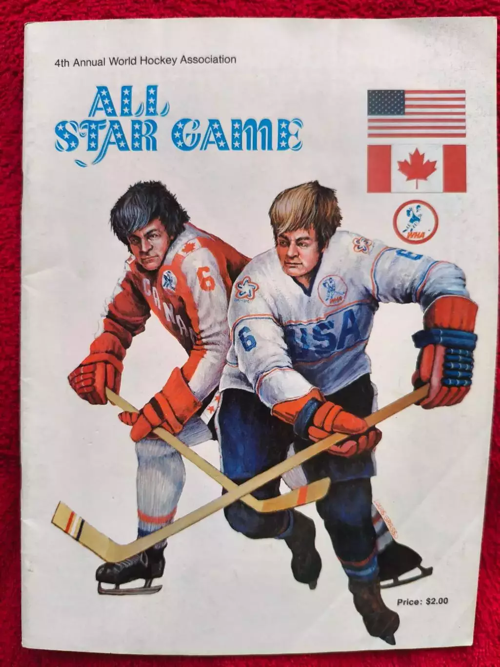 Журнал - Программа WHA All-Star Game 1975-76 Хоккей ВХА Канада США