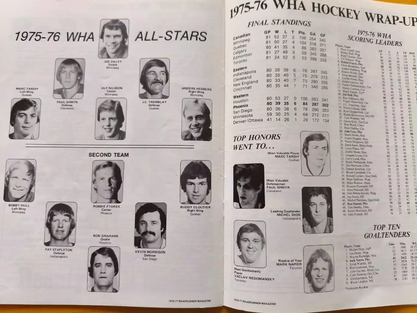 Хоккей ВХА. Программа Феникс Родраннерс vs Эдмонтон Ойлерз 1976-77 Канада США 1