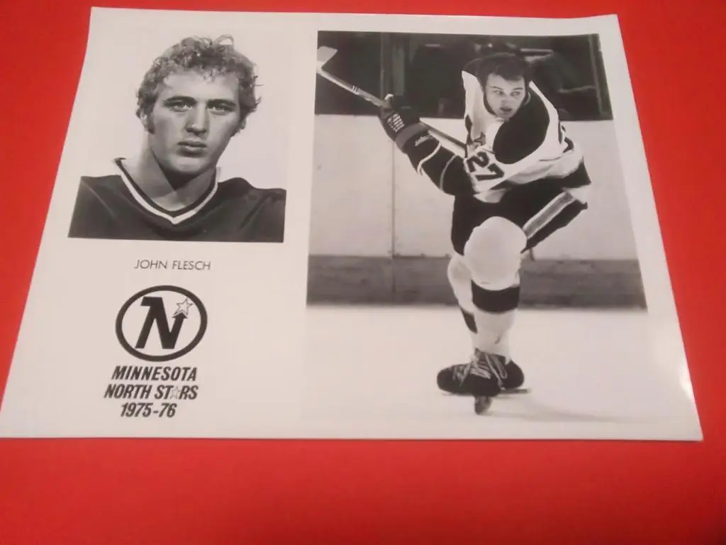 НХЛ Пресс Фото John Flesch Миннесота Норт Старз