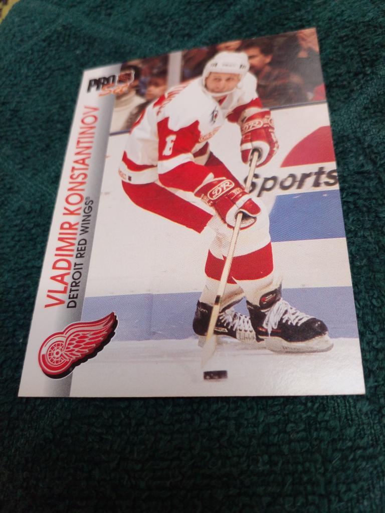 Карточка Хоккей Владимир Константинов Детройт Ред Уингз (игроки СССР в НХЛ).