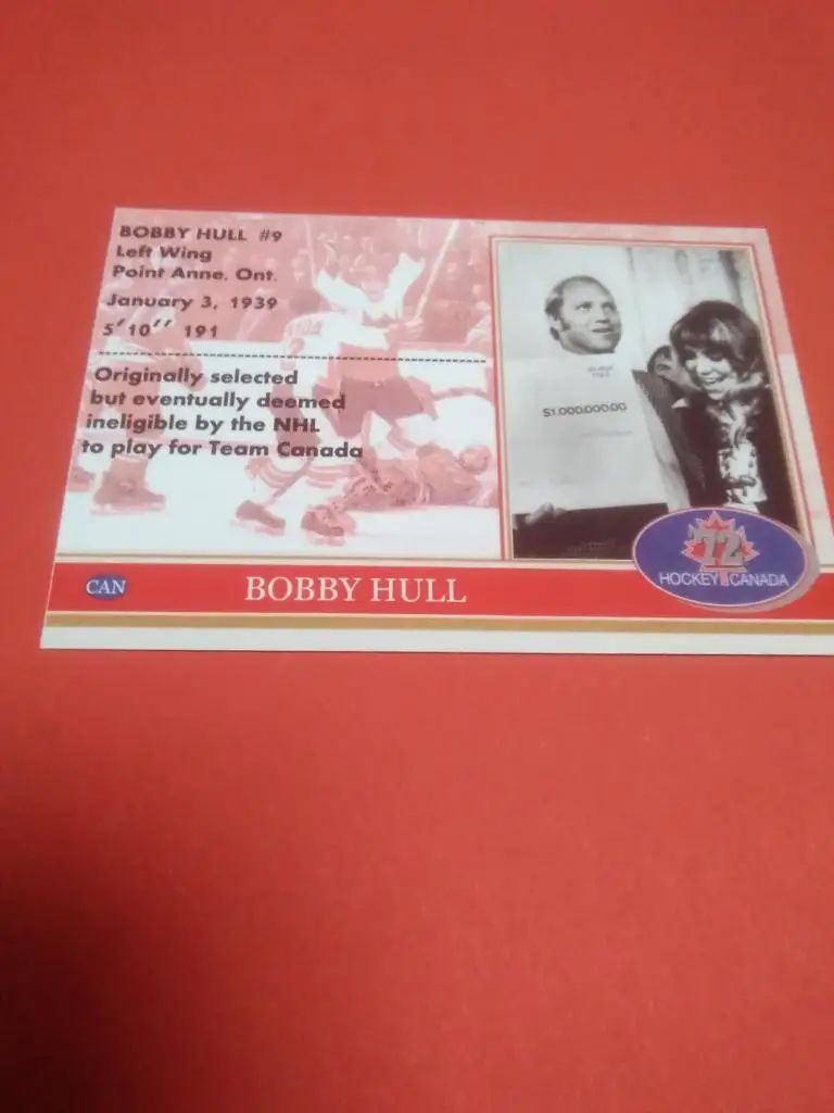 Бобби Халл. Хоккей СССР - Канада 1972. Редкая карточка. 1