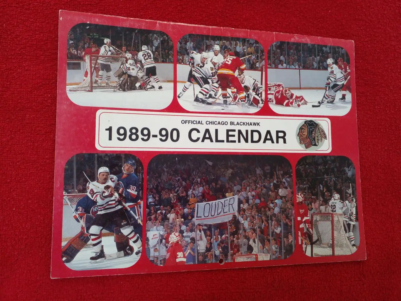 Чикаго Блэк Хоукс НХЛ Перекидной настенный календарь 1989-90 хоккей