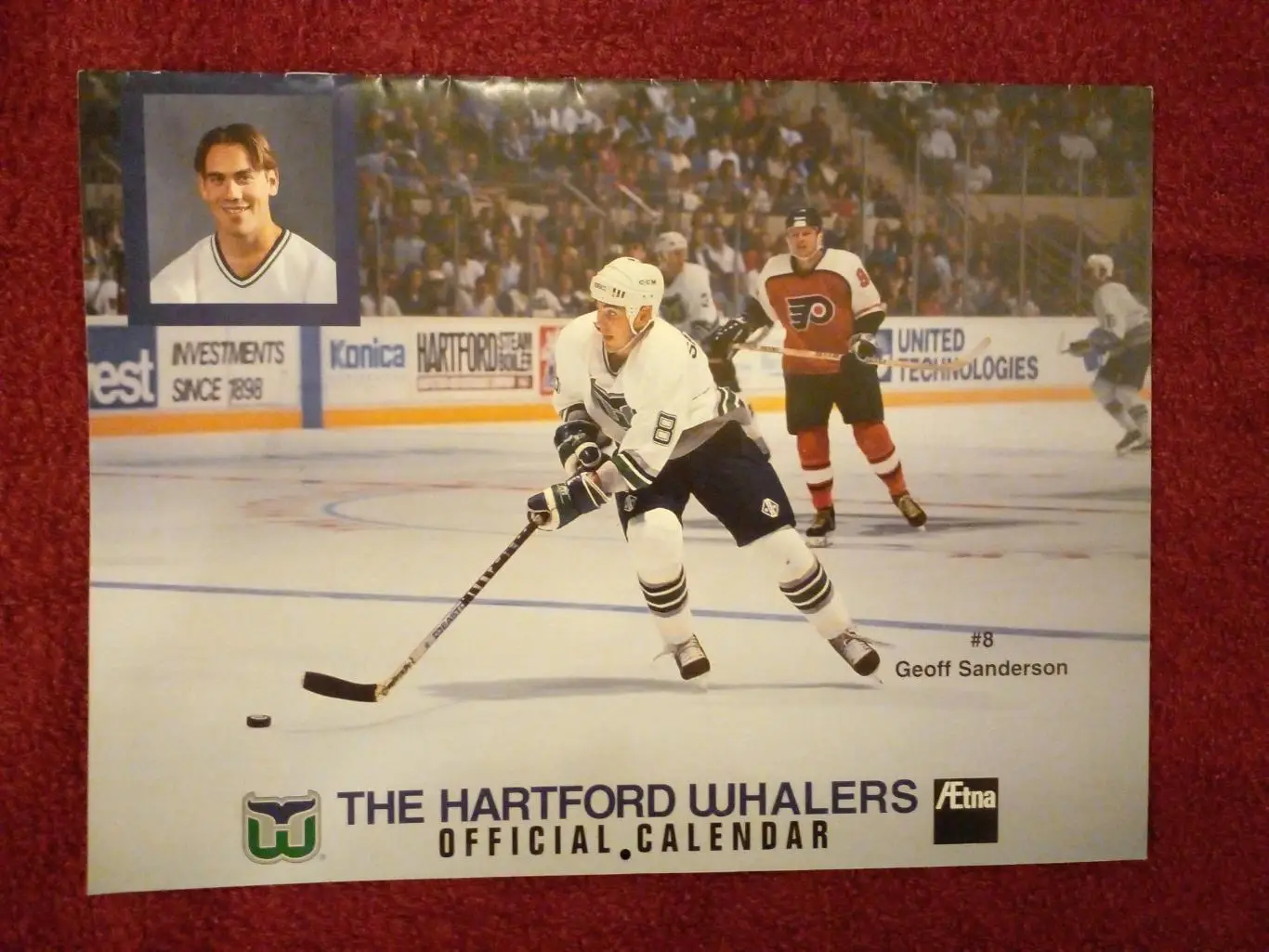 Хартфорд Уэйлерз НХЛ Перекидной настенный календарь 1994-95 хоккей