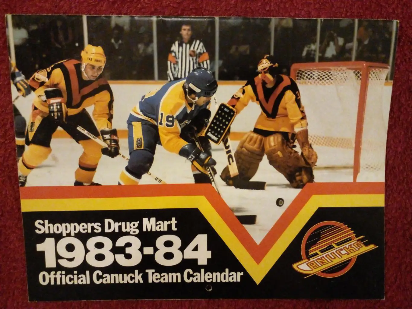 Ванкувер Кэнакс НХЛ Перекидной настенный календарь 1983-84 хоккей