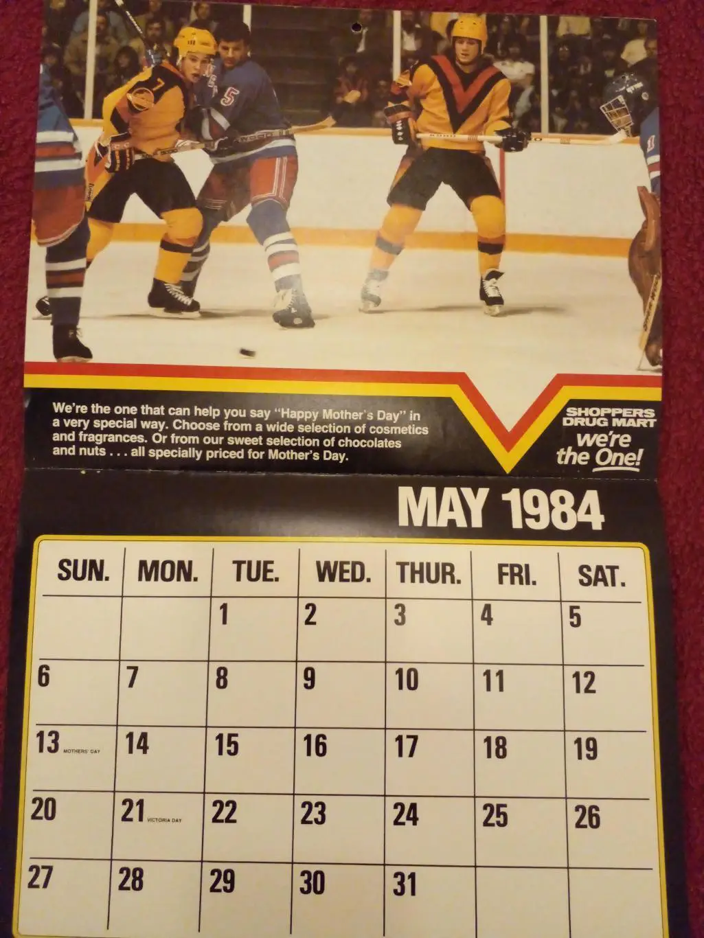 Ванкувер Кэнакс НХЛ Перекидной настенный календарь 1983-84 хоккей 7