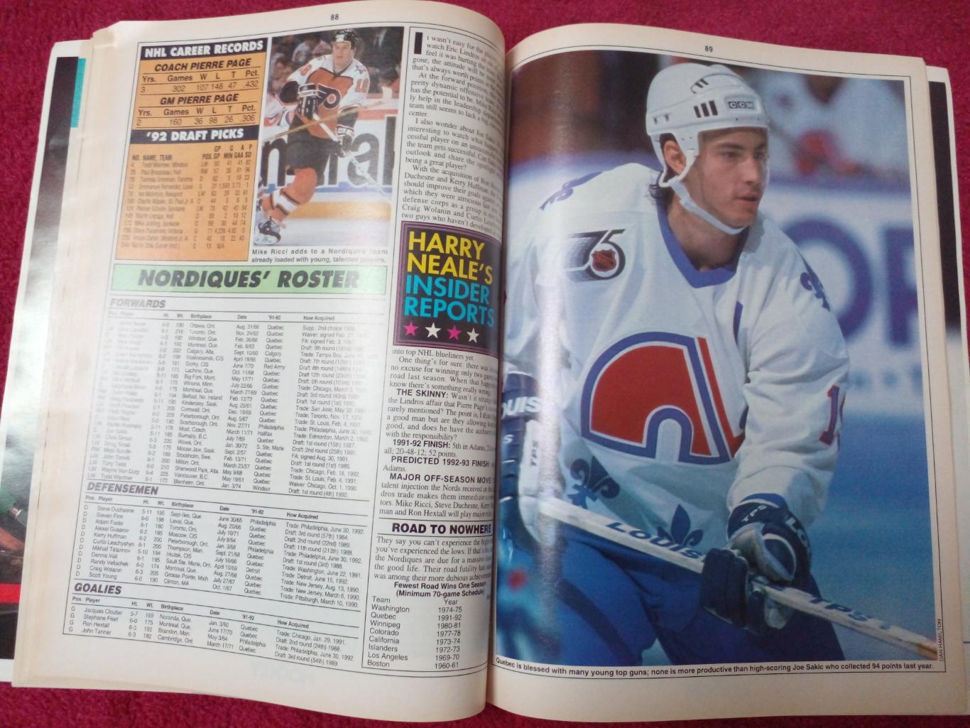 Спецвыпуск Журнал-справочник INSIDE HOCKEY YEARBOOK'93 Хоккей НХЛ 6