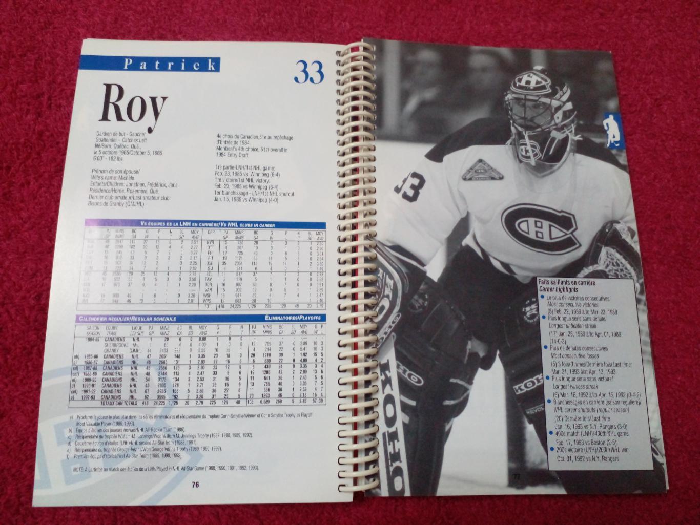 Клубный справочник Монреаль Канадиенз 1993-94 Хоккей НХЛ Канада, США 2