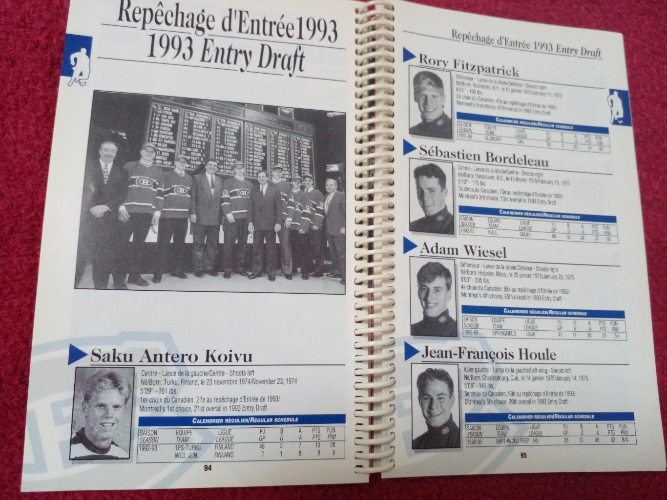 Клубный справочник Монреаль Канадиенз 1993-94 Хоккей НХЛ Канада, США 4