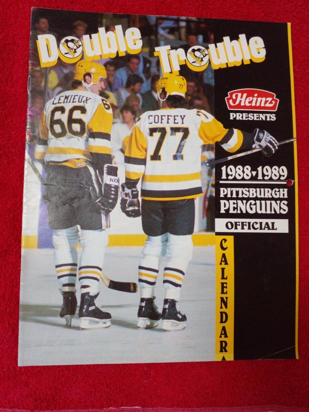 Питтсбург Пингвинз НХЛ Перекидной настенный календарь 1988-89 хоккей