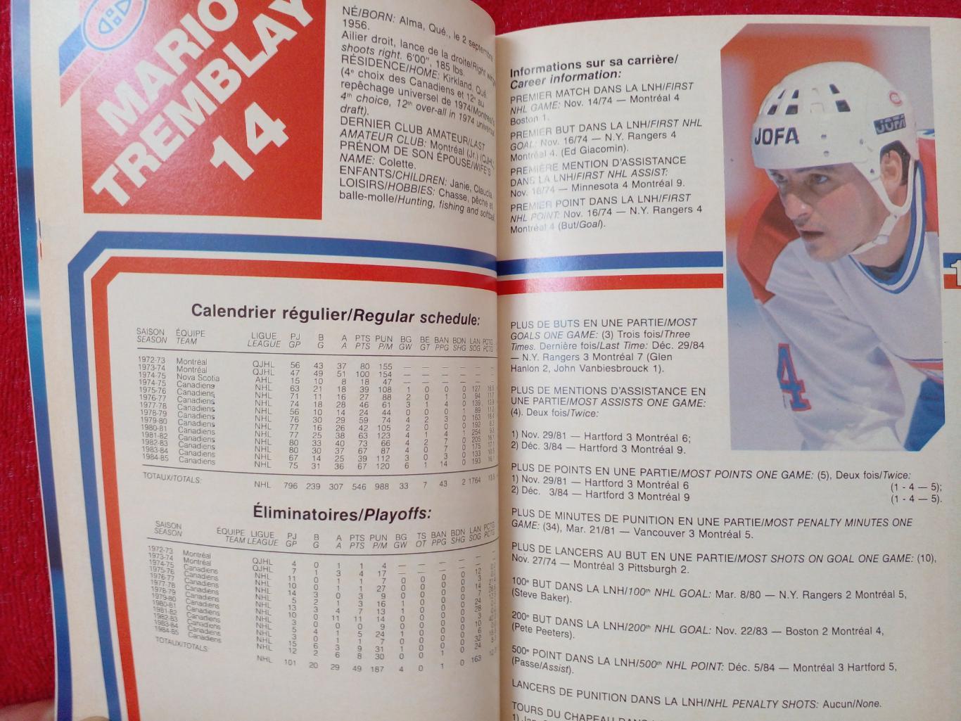 Клубный справочник Монреаль Канадиенз 1985-86 Хоккей НХЛ Канада, США 1