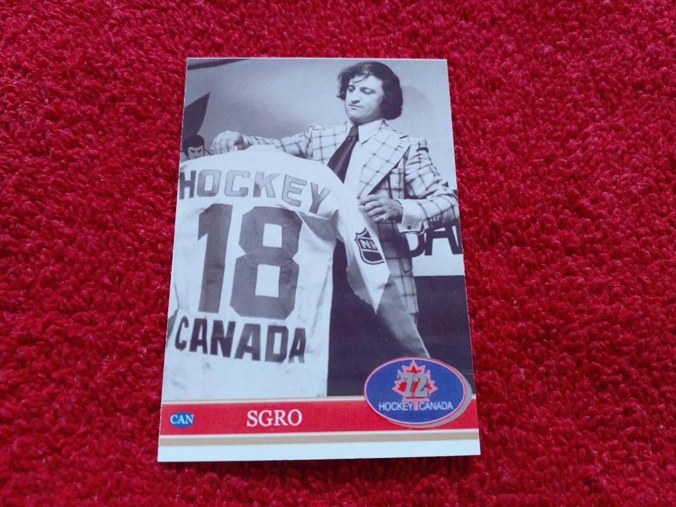 Джо Згро. Хоккей СССР - Канада 1972. Редкая карточка.