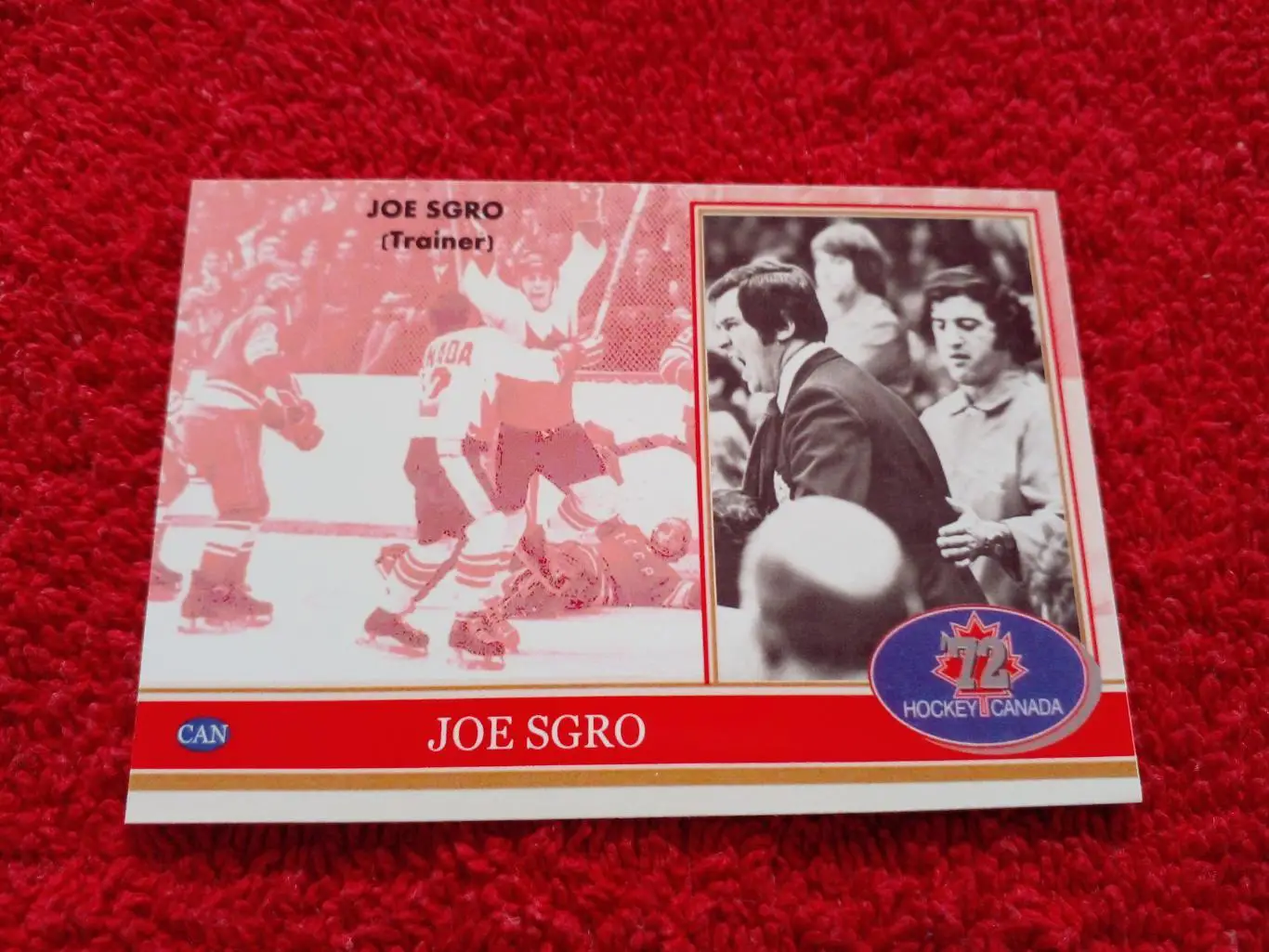 Джо Згро. Хоккей СССР - Канада 1972. Редкая карточка. 1