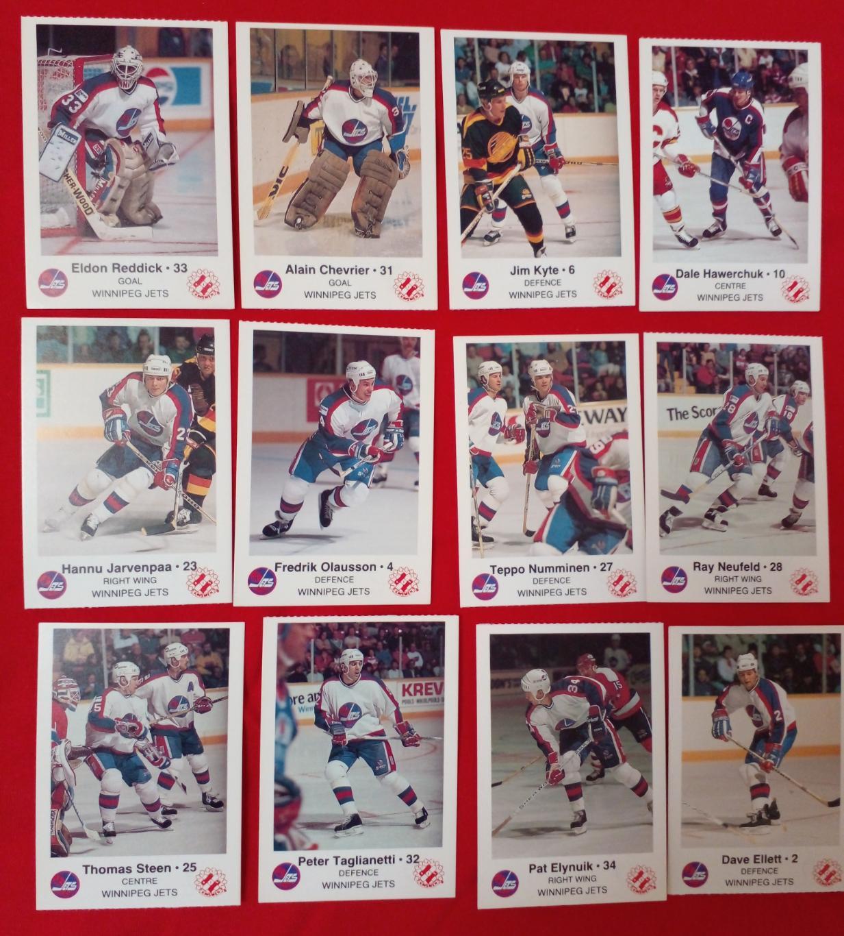 Спецнабор Карточек Хоккей НХЛ Виннипег Джетс 80-е 12 шт.