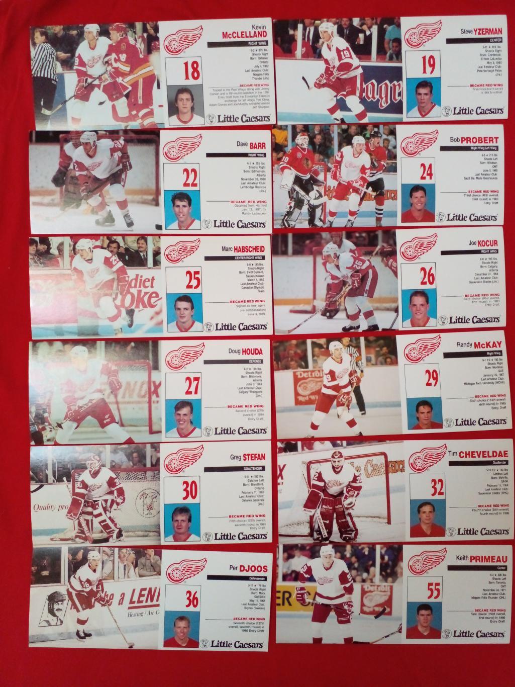 Спецнабор Открыток Хоккей НХЛ Детройт Ред Уингз 1990-91. 30 шт. 1