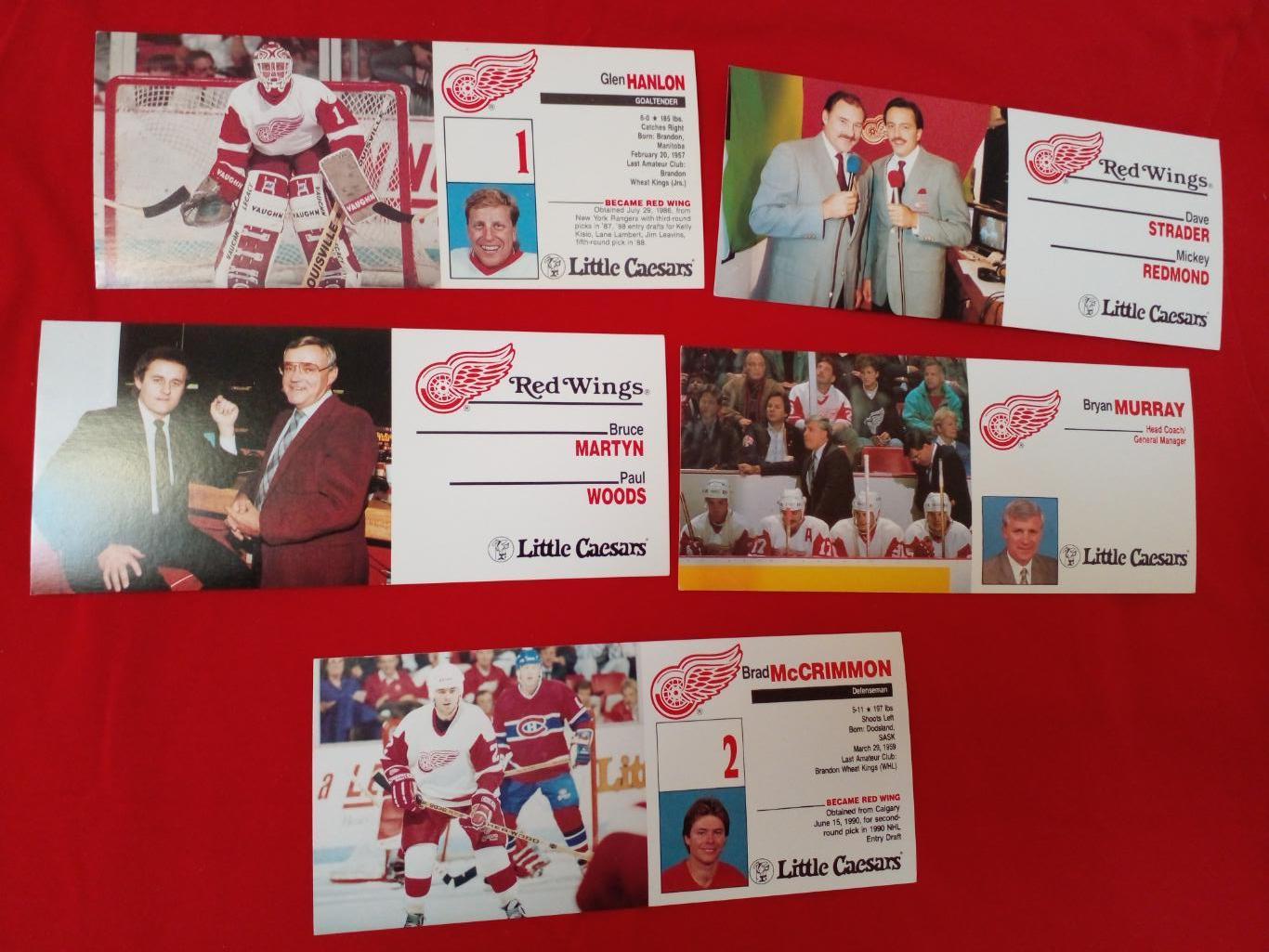 Спецнабор Открыток Хоккей НХЛ Детройт Ред Уингз 1990-91. 30 шт. 2