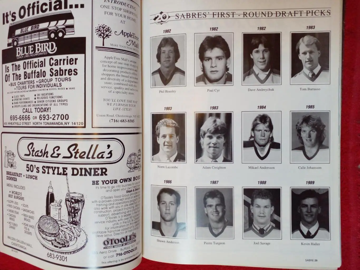Журнал GOAL Хоккей НХЛ Программа Буффало Сэйбрз vs Миннесота Норт Старз 1989-90 2