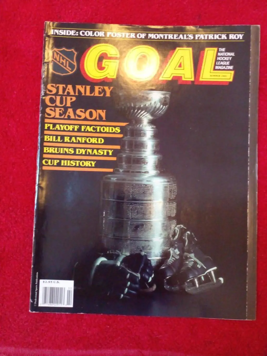 Журнал GOAL Хоккей НХЛ 1991 Кубок Стэнли. Постер Патрик Руа.