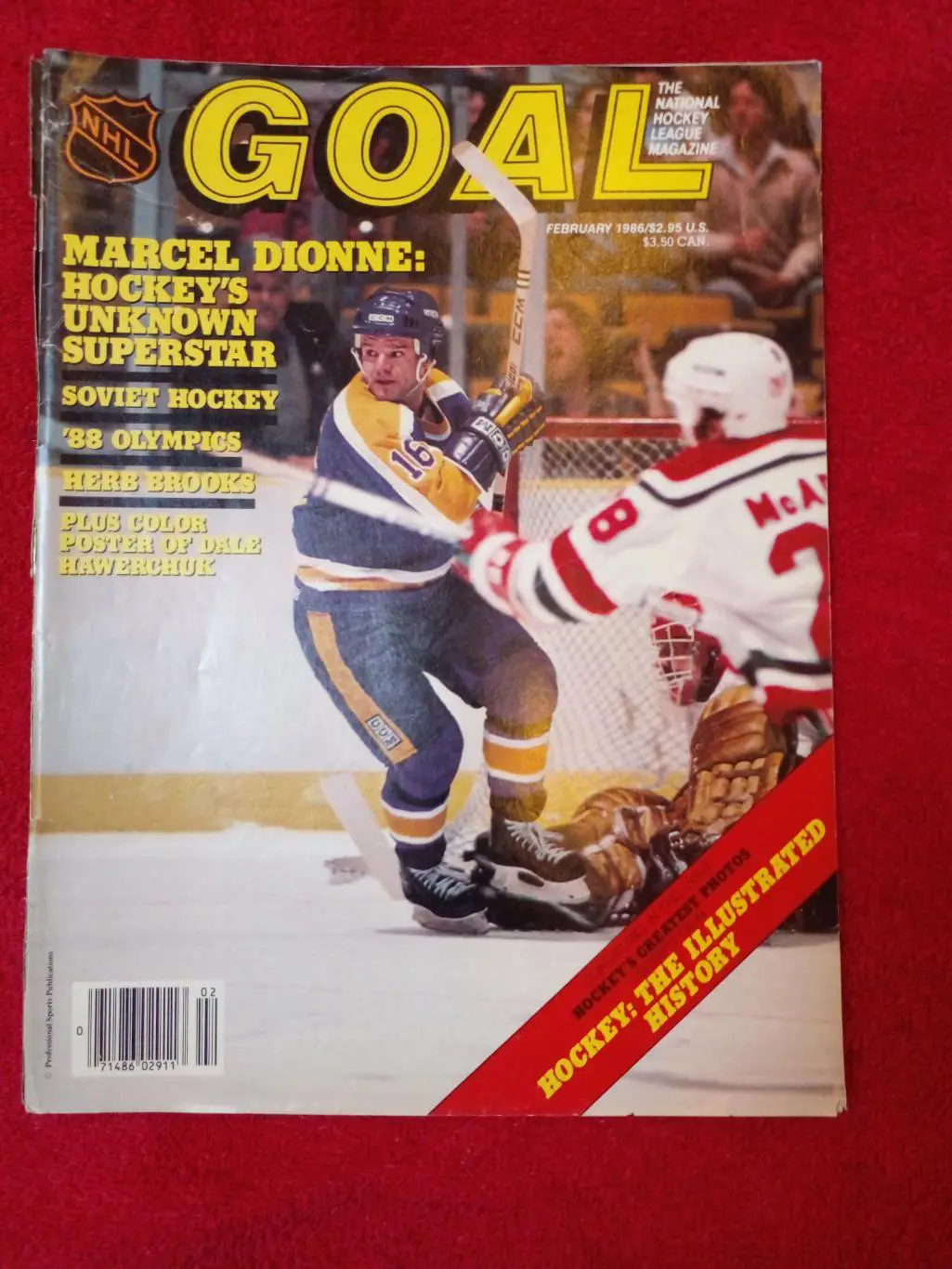 Журнал GOAL Хоккей НХЛ 1985-86 Суперсерия, СССР Хоккей, постер Дэйл Хаверчук