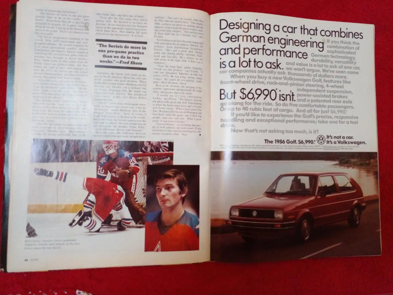 Журнал GOAL Хоккей НХЛ 1985-86 Суперсерия, СССР Хоккей, постер Дэйл Хаверчук 2