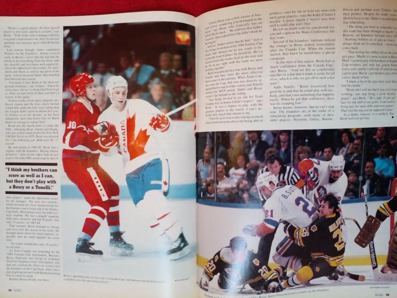 Журнал GOAL Хоккей НХЛ 1985-86 Суперсерия, СССР Хоккей, постер Дэйл Хаверчук 6