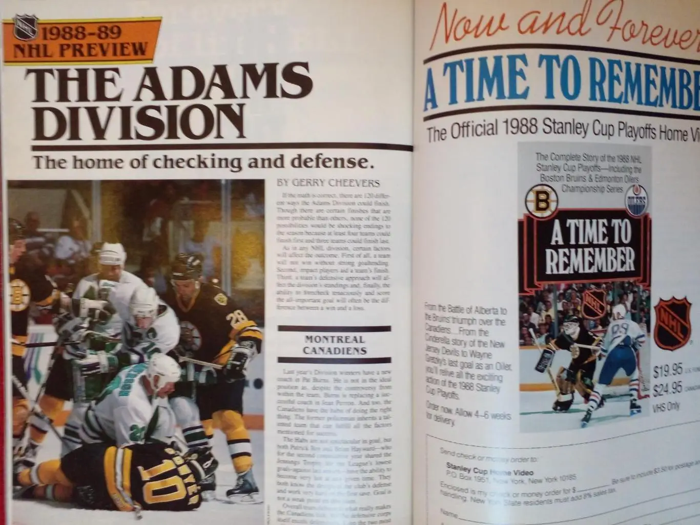 Журнал GOAL Хоккей НХЛ Программа Буффало Сэйбрз vs Квебек Нордикс 1988-89 1