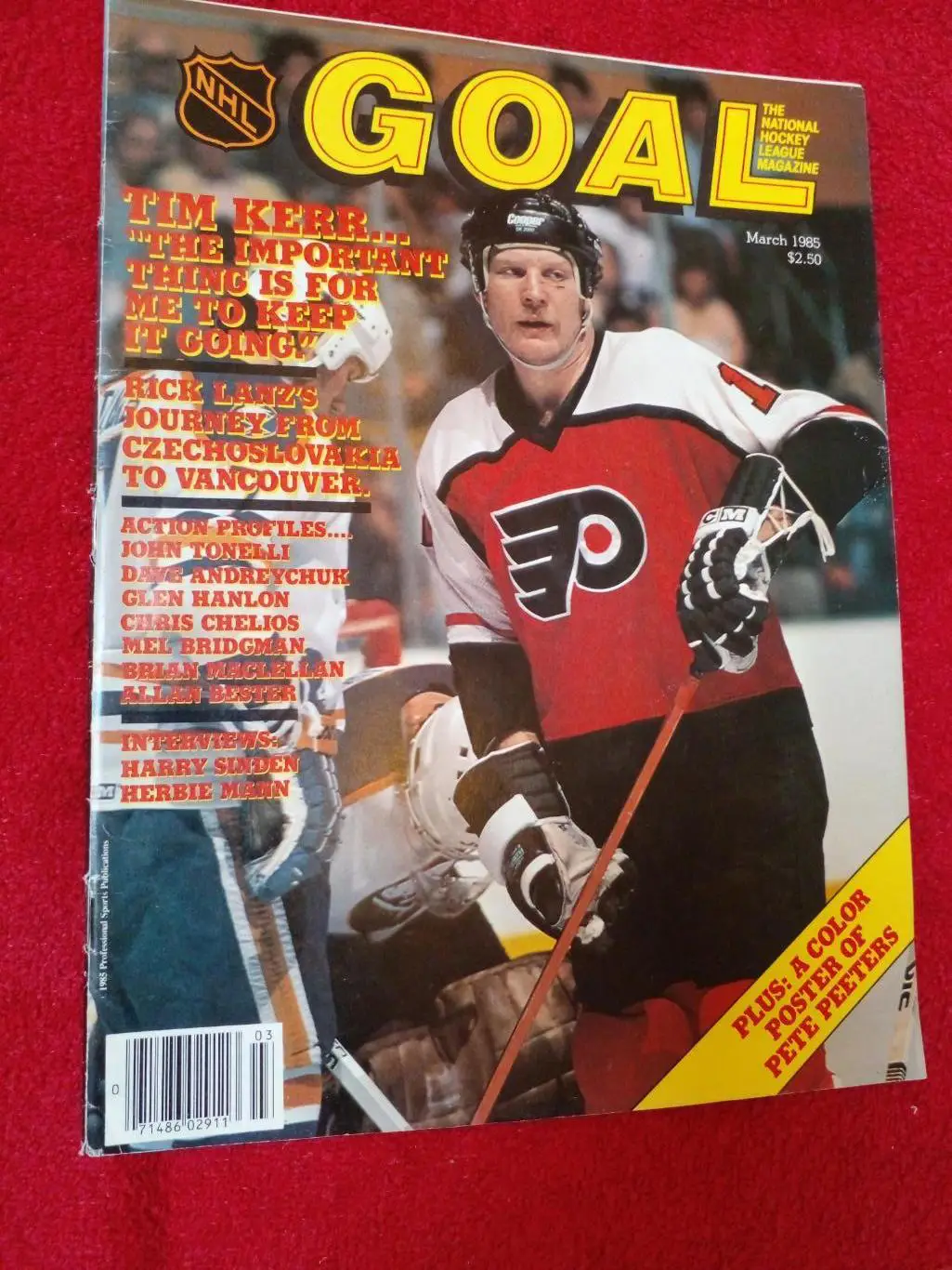 Журнал GOAL Хоккей НХЛ 1985. Постер Пит Питерс.