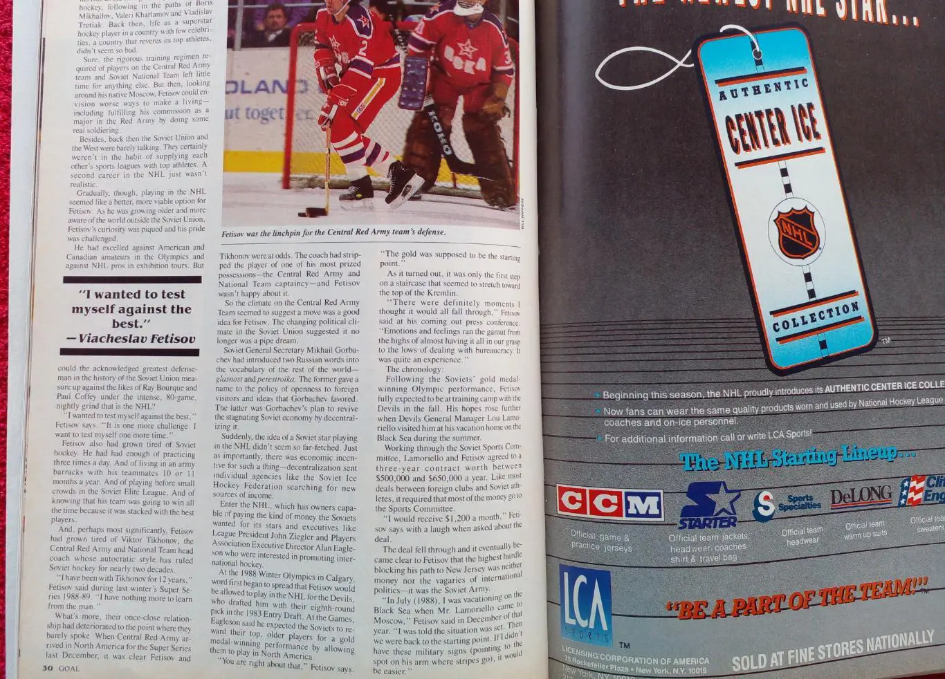 Журнал Программа GOAL Хоккей НХЛ 1989-90 Chicago-Washington Суперсерия CCCP 2