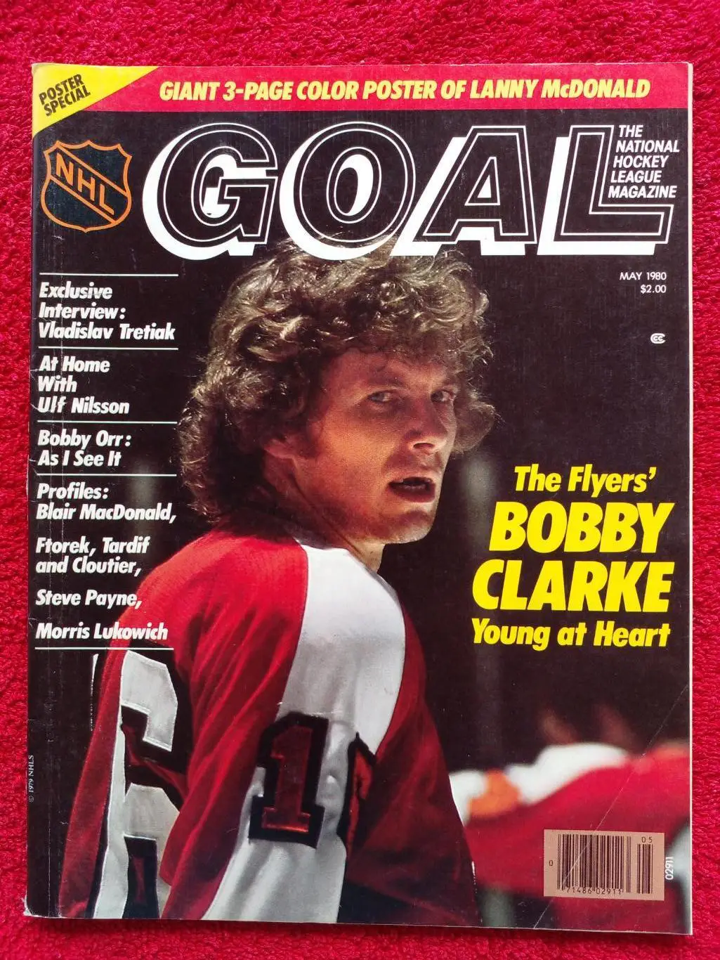 Журнал GOAL Хоккей НХЛ 1980. СССР Хоккей Третьяк. Большой постер Л.Мак-Дональд