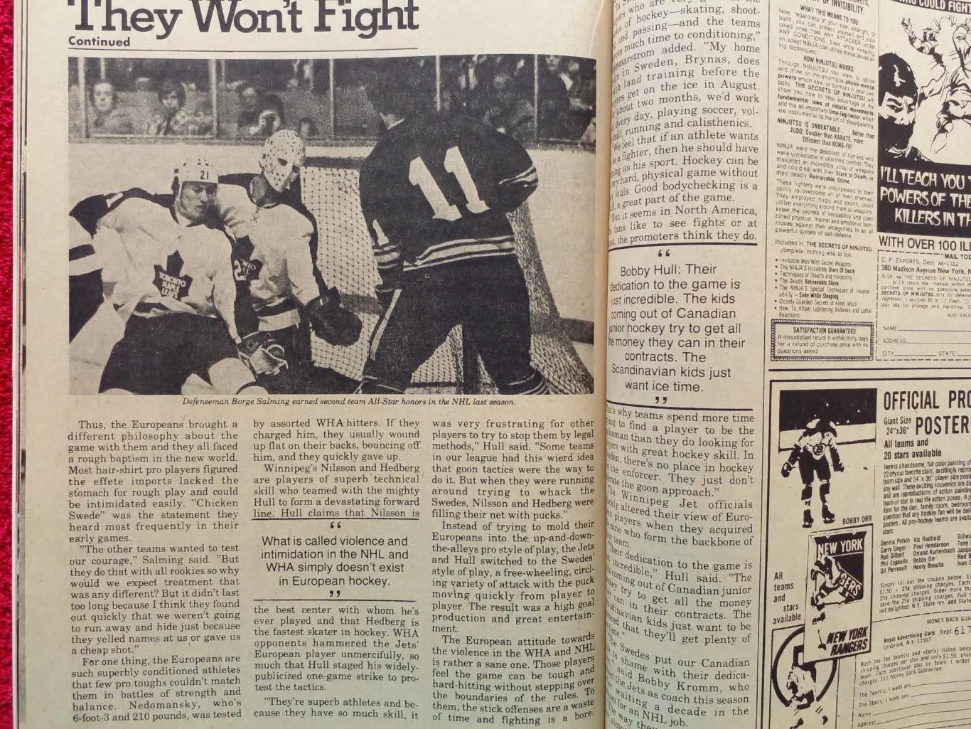 Журнал HOCKEY ILLUSTRATED Хоккей НХЛ 1976. Постер Марсель Дионн 5