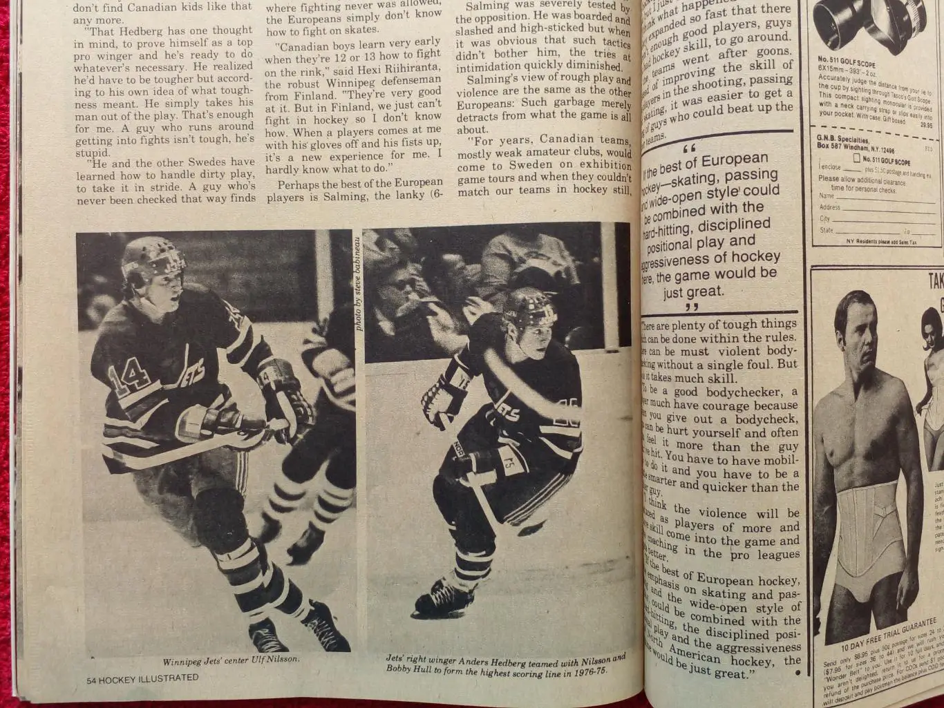 Журнал HOCKEY ILLUSTRATED Хоккей НХЛ 1976. Постер Марсель Дионн 6