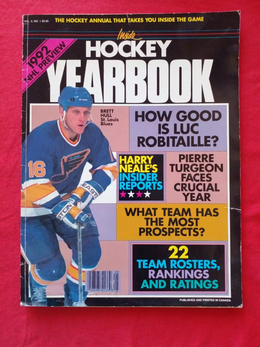 Журнал INSIDE HOCKEY НХЛ Хоккей 1992 Канада США. Бретт Халл