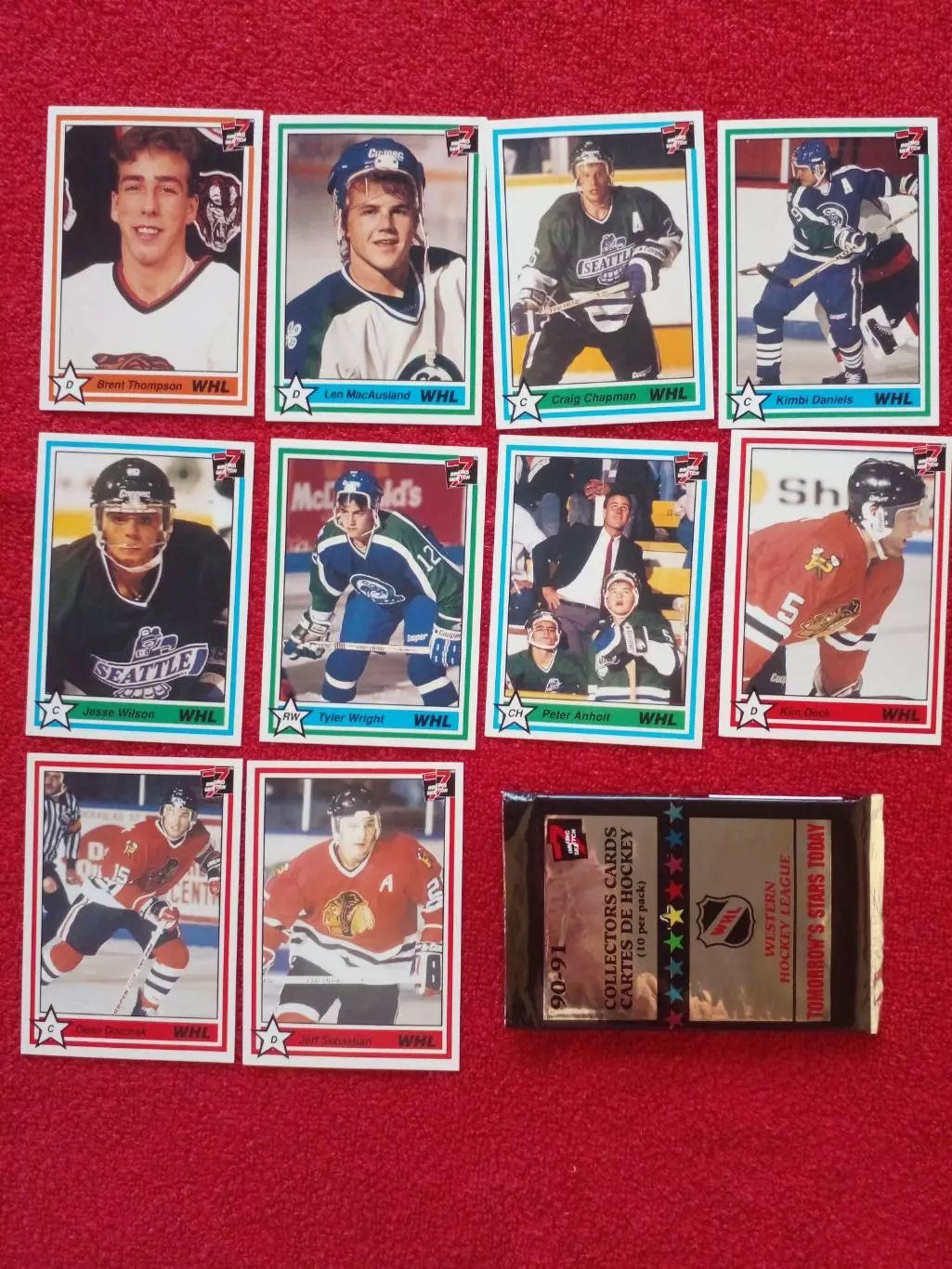 Карточки WHL будущие игроки НХЛ 10 шт.