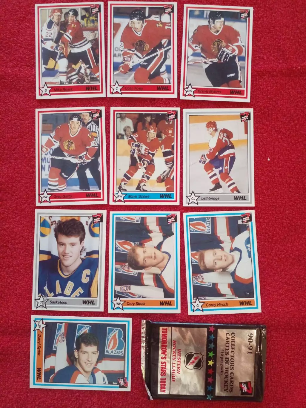 Карточки WHL будущие игроки НХЛ 10 шт..