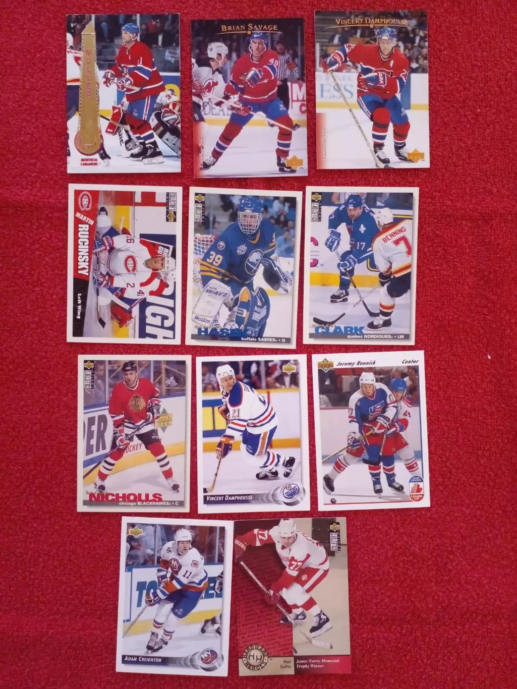 Карточки НХЛ 11 шт.