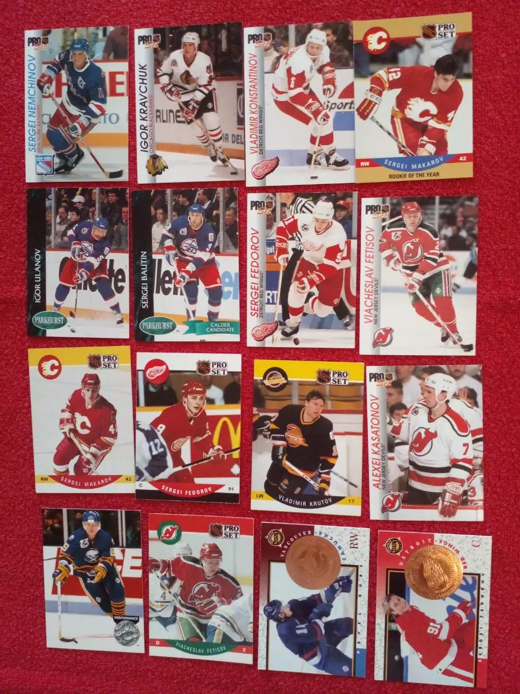 Карточки НХЛ 16 шт. Игроки СССР в НХЛ