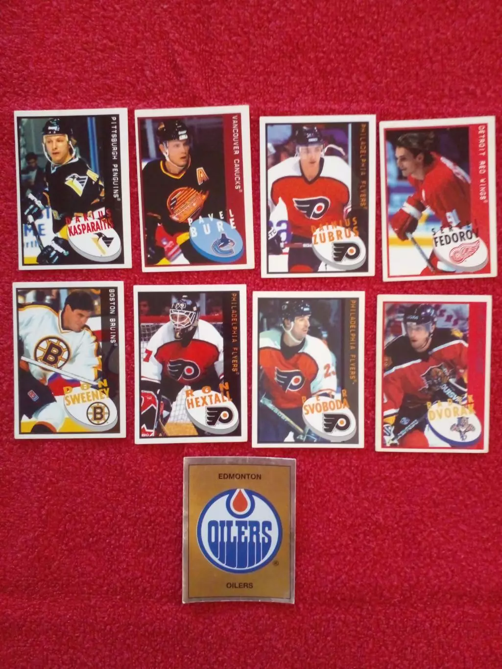 Карточки-наклейки НХЛ 9 шт. Игроки СССР в НХЛ (4 шт)