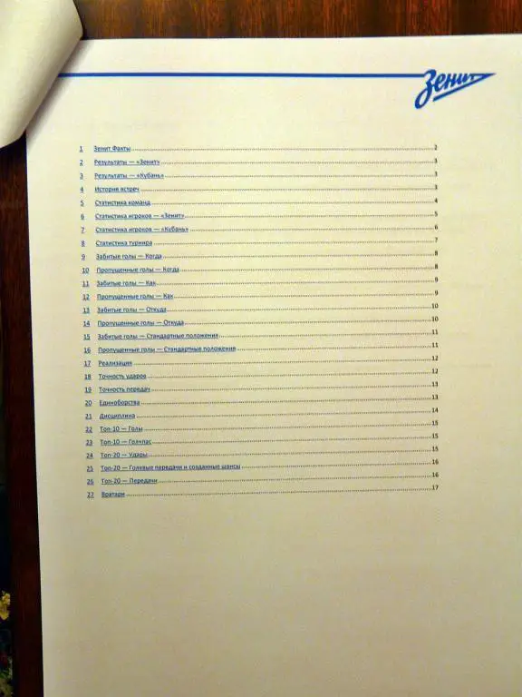 пресс-кит к матчу Зенит - Кубань 2014/15 1