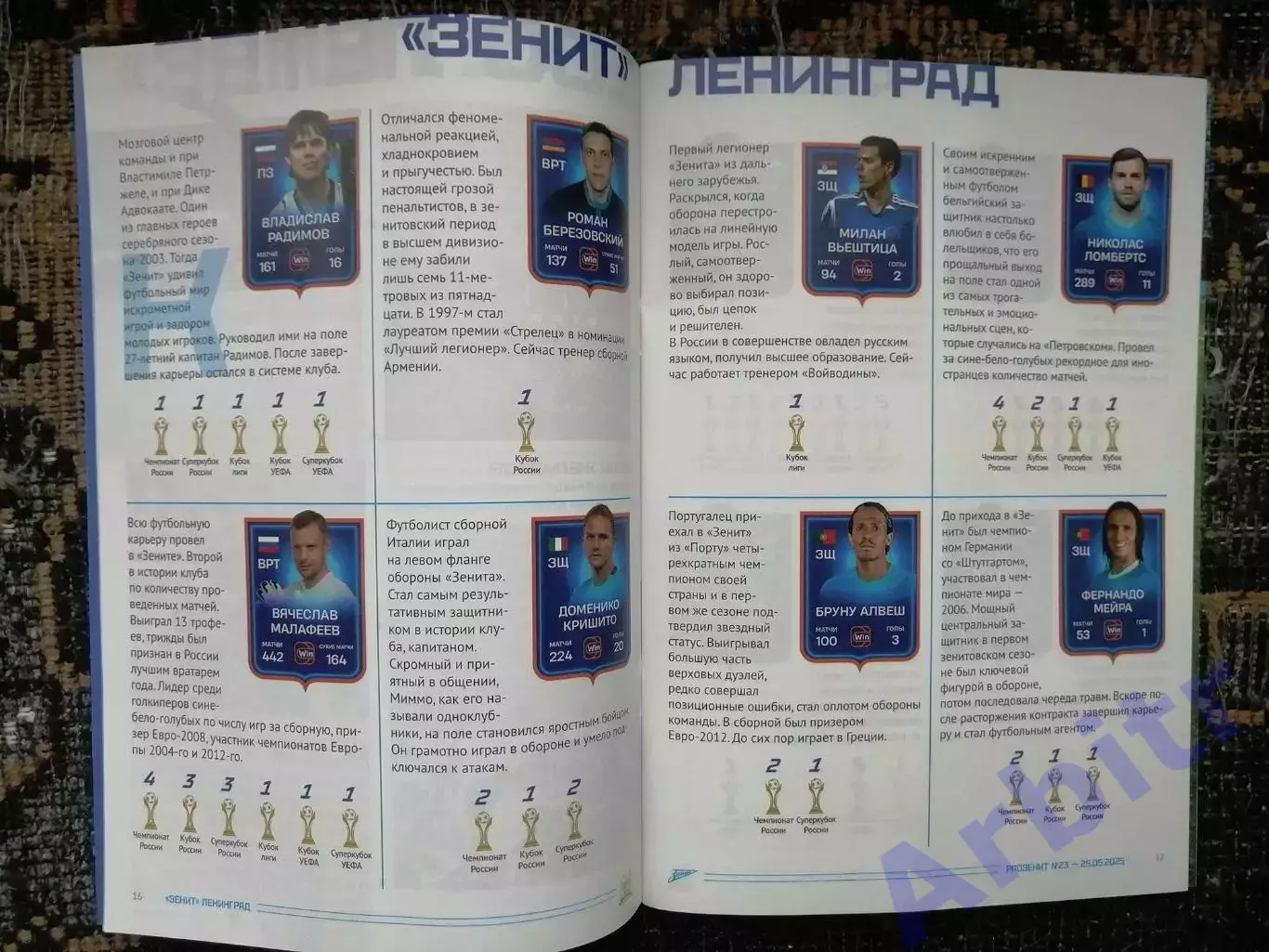 программка Матч легенд 2025. Зенит Ленинград - Зенит Санкт-Петербург 2