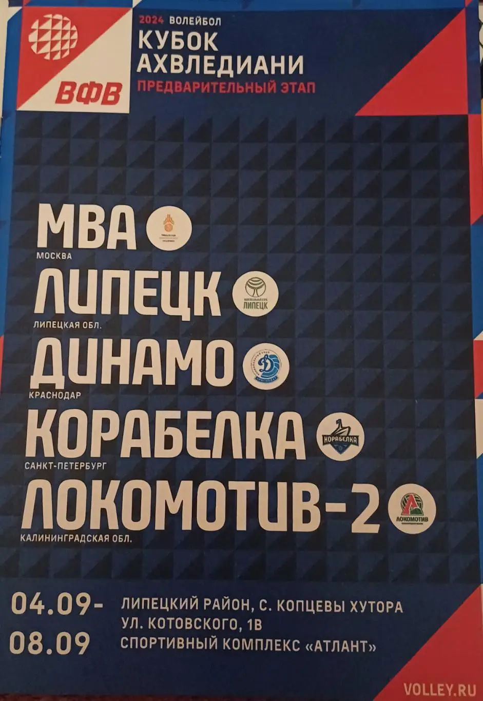Кубок Ахвледиани. МВА, Липецк, Динамо (Краснодар), Корабелка, Локомотив