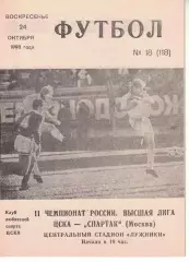 ЦСКА - Спартак Москва 24.10.1993 Чемпионат России