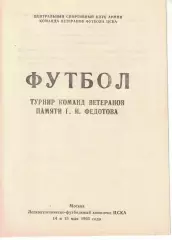 Турнир команд ветеранов памяти Г.И Федотова 14 и 15.05.1993