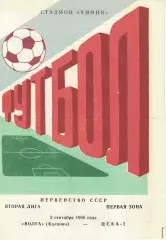 Волга Калинин - ЦСКА-2 02.09.1988 Первенство СССР. Вторая лига