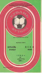 Кубань Краснодар - ЦСКА 24.08.1988 Чемпионат СССР. Первая лига