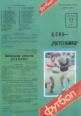 ЦСКА - Ростсельмаш Ростов-на-Дону 17.07.1988 Чемпионат СССР Первая лига