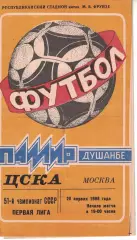 Памир Душанбе - ЦСКА 28.04.1988 Чемпионат СССР. Первая лига