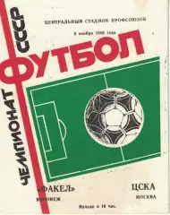 Факел Воронеж - ЦСКА - Динамо Батуми 05.11.1986 Чемпионат СССР