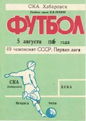 СКА Хабаровск - ЦСКА 05.08.1986 Чемпионат СССР