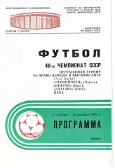 Переходный турнир за право выхода в высшую лигу 27.11-15.12.1985 Чемпионат СССР